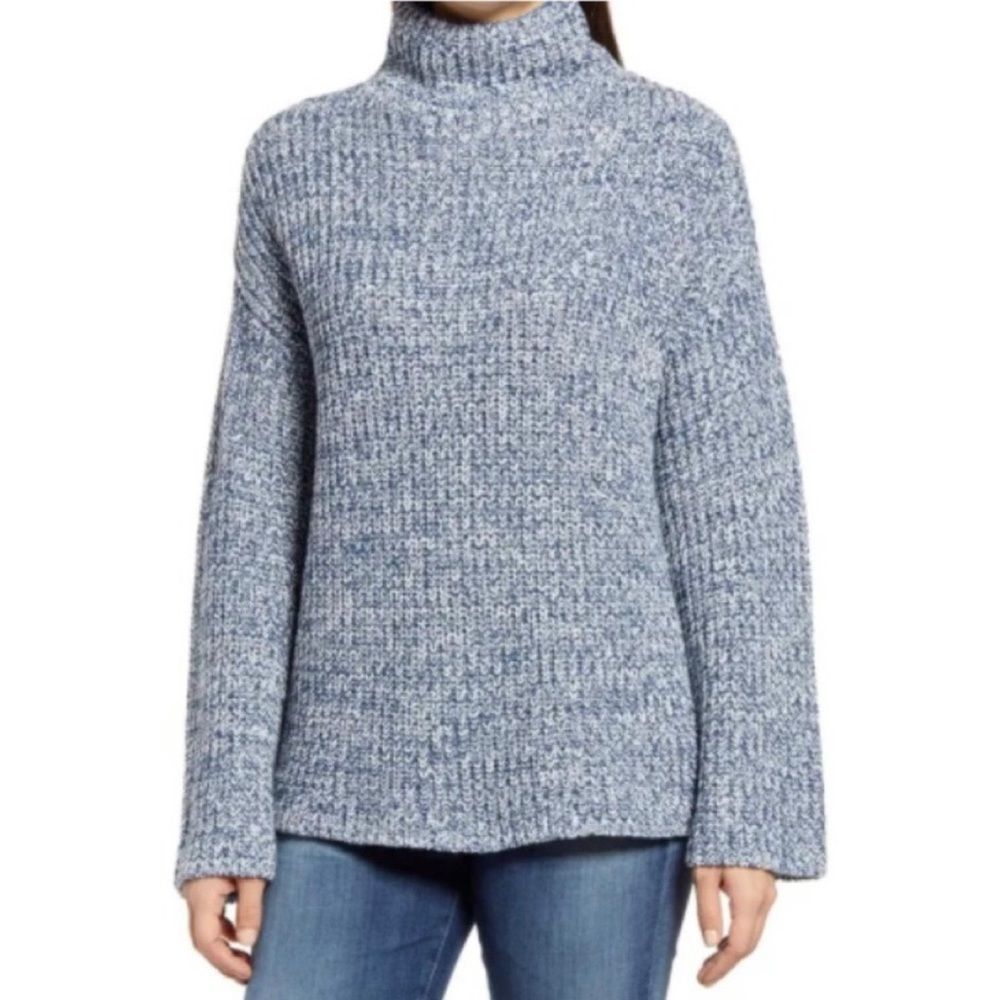 Caslon Shaker Mock Neck Knit Sweater
